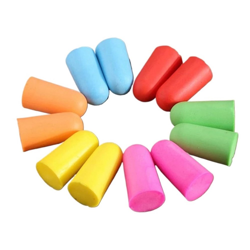 BMXWL 10 Pairs Comfort Soft Foam Ear Plugs Tapered Travel Sleep Noise Reduction Prevention Earplugs Sound Insulation Ear Protection