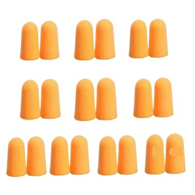 BMXWL 10Pairs Soft Orange Foam Ear Plugs Tapered Travel Sleep Noise Prevention Earplugs Noise Reduction for Travel Sleeping