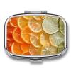 Daily Portable Medicine Box, Rectangle Cute Fruit Slices Pattern Printed Pill Box Case Jewelry Box Applicable for Capsule Candies Tablet Pill Jewelry Earplugs view 1