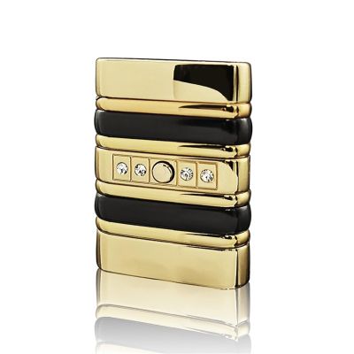 Metal Butane Lighter, Windproof red Flame Lighter, Adjustable Flame Lighter, Suitable for Outdoor, Camping and Other Scenes.(Gold1)
