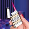 Metal Butane Lighter, Windproof red Flame Lighter, Adjustable Flame Lighter, Suitable for Outdoor, Camping and Other Scenes.(Gold1) view 2