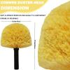 Tockrop 2 Pack Twist-On Cobweb Duster Head Brush - Efficient Indoor & Outdoor Spider Web Cleaning Solution - Fits Standard Acme Threaded Poles - Duster Brush Head Only - Yellow view 2
