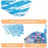 uxcell 100Pcs 11"x5" Treat Bags with 100 Silvery Ribbons Rectangle Gift Bags 4 Patterns OPP Material for Small Gift Party Favors, Cookie, Candy, Popcorn, Blue view 3
