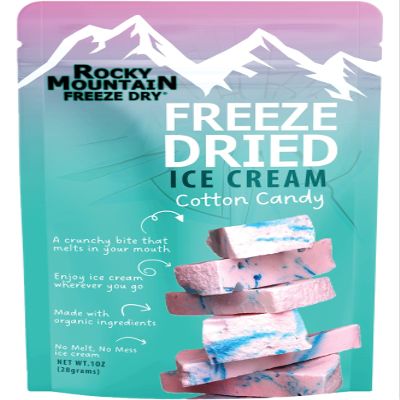 Freeze Dried Ice Cream  Cotton Candy Ice Cream That Doesnt Melt  Sweet Fun Crunchy Treat  Rocky Mountain Freeze Dry (1 OZ, Cotton Candy)