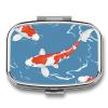 Daily Portable Medicine Box, Rectangle Cute Swim in Water Printed Pill Box Case Jewelry Box Applicable for Capsule Candies Tablet Pill Jewelry Earplugs view 1