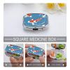 Daily Portable Medicine Box, Rectangle Cute Swim in Water Printed Pill Box Case Jewelry Box Applicable for Capsule Candies Tablet Pill Jewelry Earplugs view 4