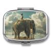 Daily Portable Medicine Box, Rectangle Cute On Wooden Ladder Printed Pill Box Case Jewelry Box Applicable for Capsule Candies Tablet Pill Jewelry Earplugs view 1
