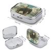 Daily Portable Medicine Box, Rectangle Cute On Wooden Ladder Printed Pill Box Case Jewelry Box Applicable for Capsule Candies Tablet Pill Jewelry Earplugs view 2