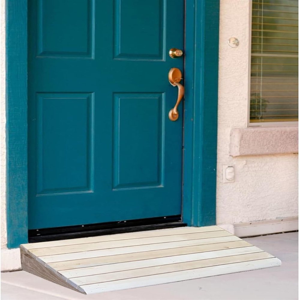 Threshold Ramp, Threshold Ramps for Doorways, Solid Wood Doorways Ramp for Seniors/Toddlers, Non Slip Mobility Entry Ramp for Wheelchair/Bike/Scooter(60x50x20cm/23.6x19.7x8in)
