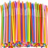 100 Pcs Colorful Flexible Plastic Straws,12.9 Inch Extra Long Disposable Bendable Straws view 1