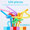 100 Pcs Colorful Flexible Plastic Straws,12.9 Inch Extra Long Disposable Bendable Straws view 3