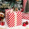 Iioscre Christmas Wrapping Paper, Christmas Gift Wrapping Paper Roll, Red and White Stripes Design Wrapping Paper for New Year Holiday Party, 17.3 Inch X 32.8 Feet view 2