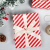 Iioscre Christmas Wrapping Paper, Christmas Gift Wrapping Paper Roll, Red and White Stripes Design Wrapping Paper for New Year Holiday Party, 17.3 Inch X 32.8 Feet view 4