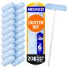 6 ft Extendable Duster Handle with 20 Refills, Compatible with Swiffer, Disposable Microfiber Dusting Pads for Home Cleaning, Ceiling, Fan, Window, Hard-to-Reach Areas view 1