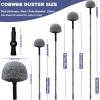 20 Ft+ High Reach Grey Cobweb Duster with 3-14 ft Extension Pole, Webster Cobweb Duster for High Ceilings Corners, Spider Web Brush for Outdoor & Indoor Web Cleaning Tool with Universal Joint view 2