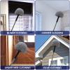 20 Ft+ High Reach Grey Cobweb Duster with 3-14 ft Extension Pole, Webster Cobweb Duster for High Ceilings Corners, Spider Web Brush for Outdoor & Indoor Web Cleaning Tool with Universal Joint view 4