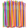100 PCS Colorful Plastic Disposable Bendable Drinking 12.8inch Long Straws for Home Use Milk Juice Drinks Party Decorations view 1