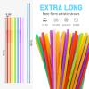 100 PCS Colorful Plastic Disposable Bendable Drinking 12.8inch Long Straws for Home Use Milk Juice Drinks Party Decorations view 2