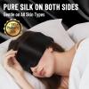 ATreebay 100% Mulberry Silk Sleep Mask, Large Eye Cover for Sleeping, Comfortable and Pressure-Free Sleeping Masks for Women Men, Completely Blackout (Black) view 2