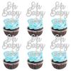 24 PCS Baby Shower Cupcake Toppers Glitter Oh Baby Cupcake Picks Baptism New Baby Cupacke Decorations for Gender Reveal Baby Shower Kids Birthday Party Cupcake Decorations Supplies Silver view 1