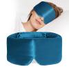 ATreebay 100% Mulberry Silk Sleep Mask, Large Eye Cover for Sleeping, Comfortable and Pressure-Free Sleeping Masks for Women Men, Completely Blackout (Peacock Blue) view 1