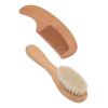 Wood Baby Brush and Comb Set with Soft Wool for Newborn Infant Toddler Kids view 4