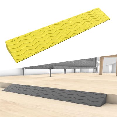 YLLSMGS Threshold Ramps for Doorways Portable Wheelchair Ramp Transition Slope Pad Curb Ramp Anti-Slip for Indoor Outdoor(Yellow,99 * 22 * 10cm)