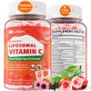 Natural Liposomal Vitamin C 1000mg Gummies for Adults Kids 9+, 1660mg Chewable Vitamin C w/ 11mg Zinc, D3, Elderberry, Echinacea, Bioflavonoid, Immune Support - Organic VIT C from Fruits, Sugar Free view 1