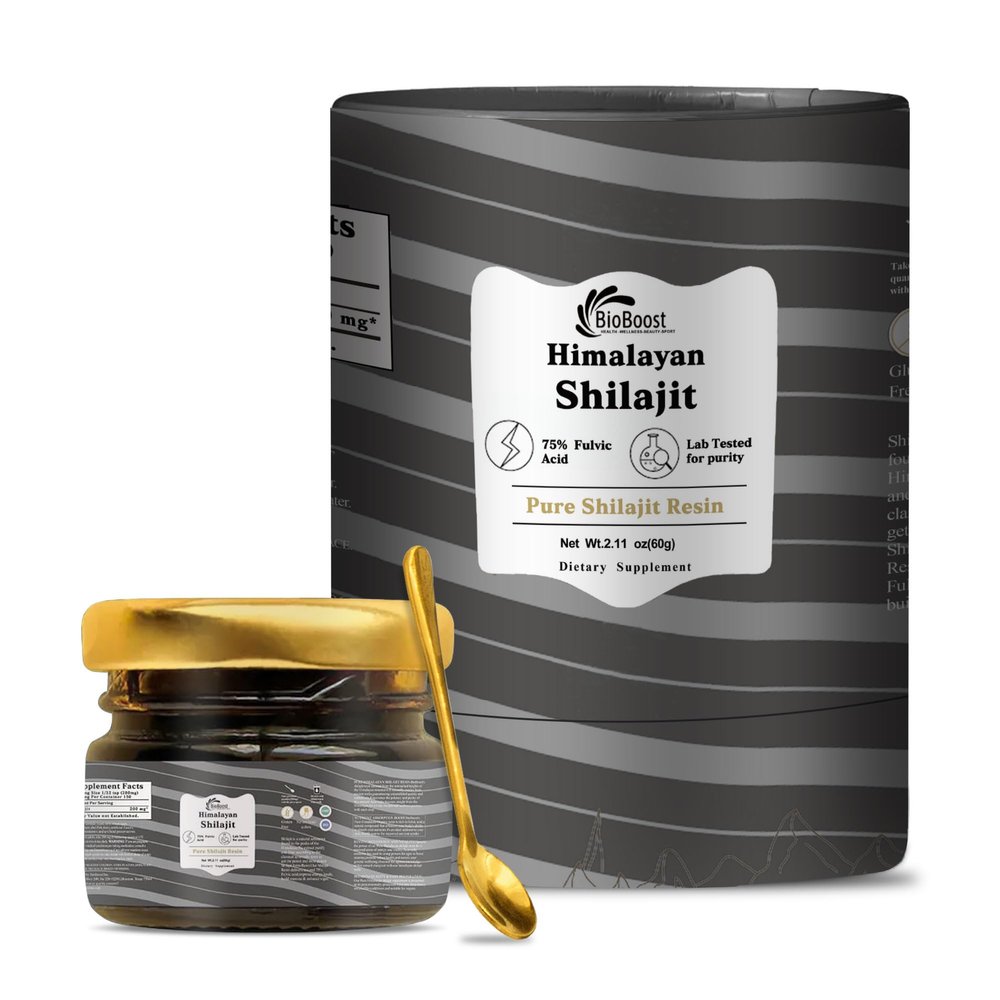 BioBoost Himalayan Shilajit Resin for Men & Women - 75% fulvic Acid, 60g | Shilajit Resin | Boost Energy, Stamina & Immune Support | Rich in Fulvic Acid & 85+ Trace Minerals