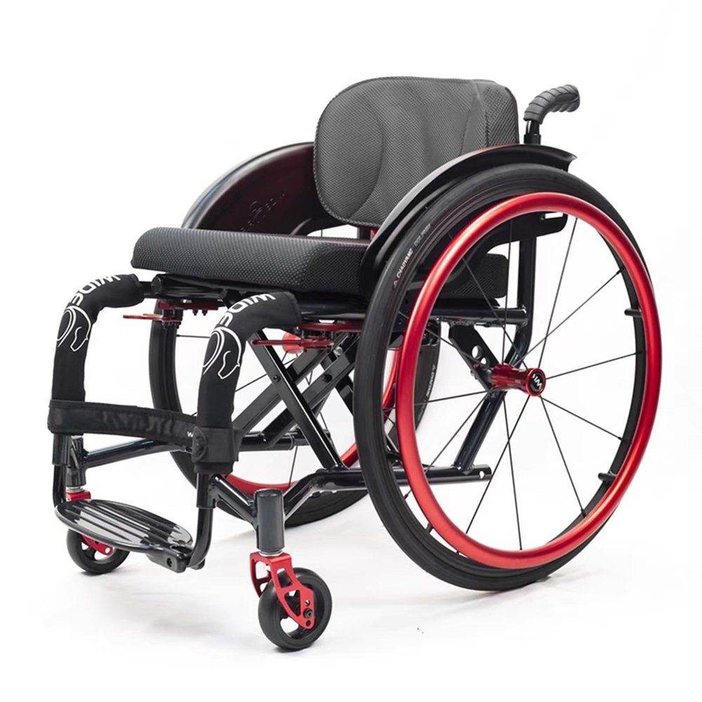 Sunyongfly Sport Wheelchair Aluminum Wheelchair Folding Lightweight Wheelchair Adult All Terrain Wheelchair Suitable for Adults, Disabled, Elderly(Seat Width 40cm,Black)