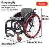 Sunyongfly Sport Wheelchair Aluminum Wheelchair Folding Lightweight Wheelchair Adult All Terrain Wheelchair Suitable for Adults, Disabled, Elderly(Seat Width 40cm,Black) view 2