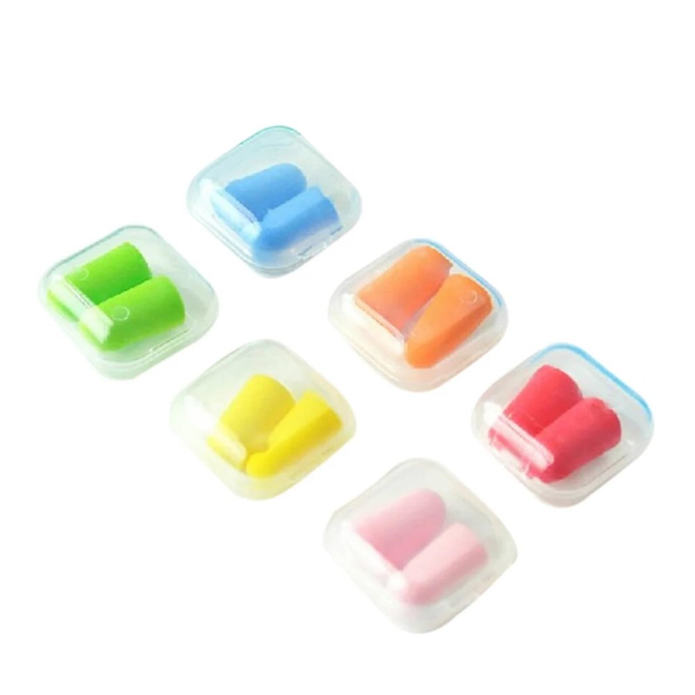 BMXWL 2PCS for Travel Sleeping Individually Wrapped Travel Sleep Noise Prevention Earplugs Soft Foam Ear Plugs Noise Reduction
