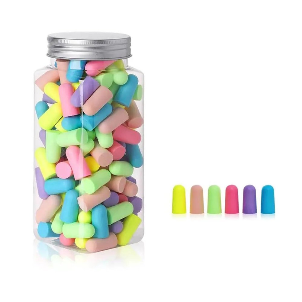 BMXWL Convenient Memory Cotton Ear Plugs Noise Proof Earplug Comfortable for Sleeping Noise Reduction Accessory(Green 60pcs)