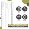 Trendables 120 Pack White Plastic Forks - 120 Count, Disposable, Fine, Gloss, Durable, Classy, Perfect for Parties view 3