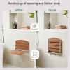 17.5" Folding Shower Seat Wall Mounted,Foldable Shower Bench,Fold Down Shower Seat,Folding Shower Seat Bench,Wall Mount Shower Seat Bench Chair (Teak) view 3