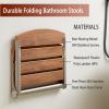 17.5" Folding Shower Seat Wall Mounted,Foldable Shower Bench,Fold Down Shower Seat,Folding Shower Seat Bench,Wall Mount Shower Seat Bench Chair (Teak) view 4