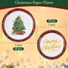 castletassel 160 PCS Christmas Paper Plates, Red Buffalo Plaid Christmas Disposable Plates Merry Christmas Dinner Dessert Plates Dinnerware Set Party Supplies Table Decorations view 3