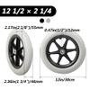 12 Inch Rear Wheel Replacement for Wheelchairs 1 Pair, 12 1/2  2 1/4 Solid PU Tires, ABS Plastic Wheel Hub with Metal Bearings(Black) view 3