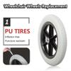 12 Inch Rear Wheel Replacement for Wheelchairs 1 Pair, 12 1/2  2 1/4 Solid PU Tires, ABS Plastic Wheel Hub with Metal Bearings(Black) view 4