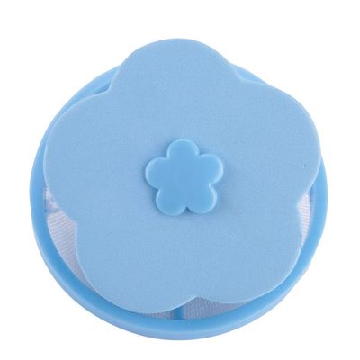 2PCS Lint Catcher for Laundry, Plum Blossom Shape Washing Machine Floating Lint Mesh Bag Floating Filter Net, Flower Shape Pet Hair Remover for Laundry (Blue)