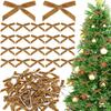 100 Pcs Mini Velvet Bows 3 X 2 Inches Khaki Christmas Bows for Christmas Tree Wreath Garland Home Wedding Decoration view 1