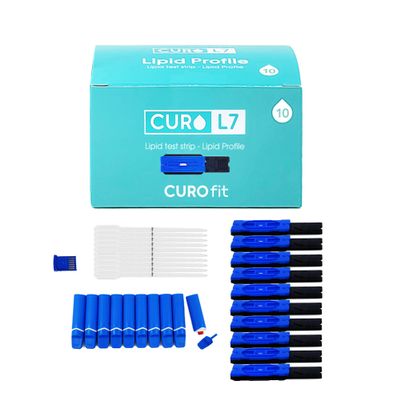 SOMMET CURO L7 Cholesterol Multi Test Strips TC, TG, HDL & LDL - Included 10 Strips (Device NOT Included)