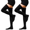 2 Pack 20-30mmHg Compression Stockings for Women & Men, WINGEDSOUL Thigh High Closed Toe Compression Socks for Women, Graduated Support Compression Stockings for Edema,Black,XX-Large view 1