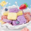 Fruit freeze-dried yogurt chunks, freeze-dried ice cream, freeze-dried candies, crispy and dried strawberry blueberry and peach, instant breakfast, milk sugar, wedding candy, vegan (4 packs) view 3