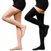 2 Pack 20-30mmHg Compression Stockings for Women & Men, WINGEDSOUL Thigh High Closed Toe Compression Socks for Women, Graduated Support Compression Stockings for Edema,Medium.Black & Beige view 1