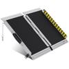 2FT & 3FT Prtable Wheelchair RampAnti-Slip Aluminum Folding Portable Ramp, Wheelchair Ramps for Home, Weight Capacity Up to 600 LBS, with Transition Plates Above and Below view 2
