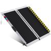 2FT & 3FT Prtable Wheelchair RampAnti-Slip Aluminum Folding Portable Ramp, Wheelchair Ramps for Home, Weight Capacity Up to 600 LBS, with Transition Plates Above and Below view 4