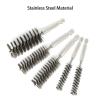 BUXIMN 6 Pcs Bore Brush for Drill, 1/4" Hex Shank Stainless Steel Twisted Wire Brush for Drill, Bristle Round Wire Brush with Different Sizes, Tube Pipe Cleaner for Rust (Diameter 12,19,25mm) view 4