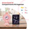 Odaro Large Pill Dispenser, Weekly Pill Organizer 7 Day Am Pm / 14 Day Pill Box, Daily Medicine Pill Organizer with Wall-Mounted or Standing Use for Vitamin, Supplement, Medicine - Pink view 4