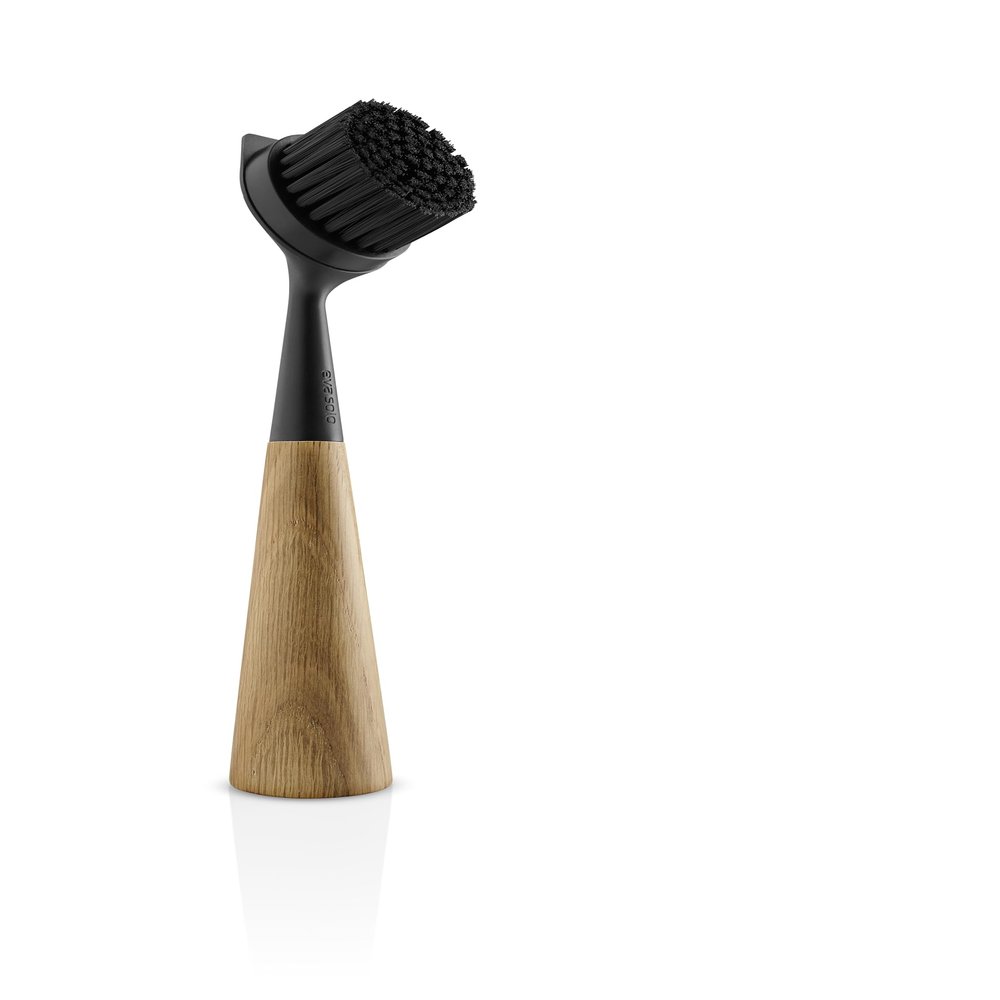 EVA SOLO | Dish Brush Oak Nylon Black | Effortless Washing-Up Brush for Stubborn Debris | Easy to Clean & Store | Removeable Brush Head | Black